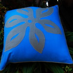 blue leaf cushion cover
